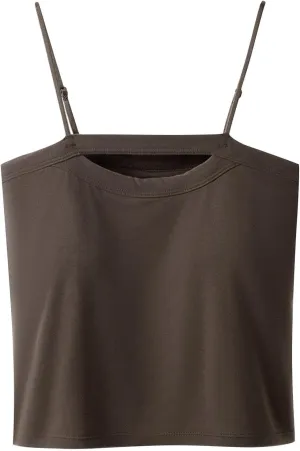 Women's Summer Crop Camisole Tops Built in Bra, Sleeveless Spaghetti Strap Cool Casual Shirts Basic Cami