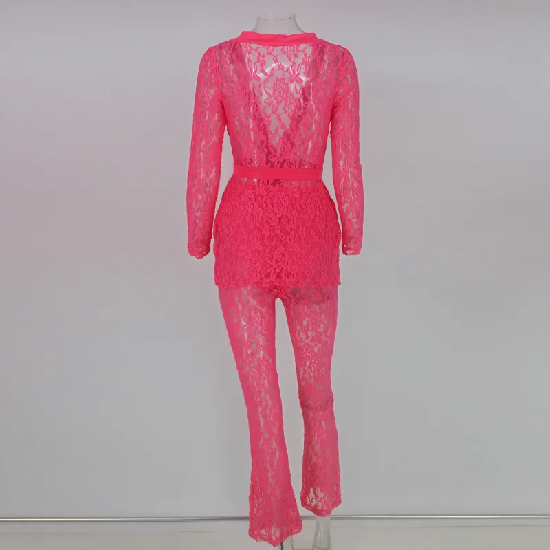 Women's Summer Lace V-Neck Two-Piece Jumpsuit