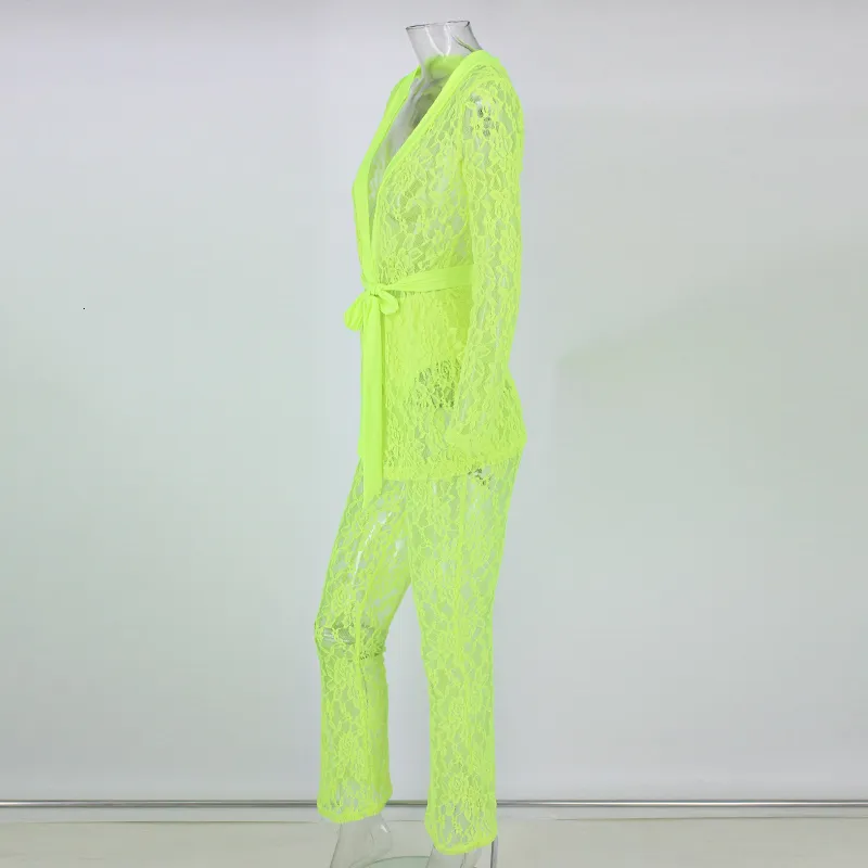 Women's Summer Lace V-Neck Two-Piece Jumpsuit