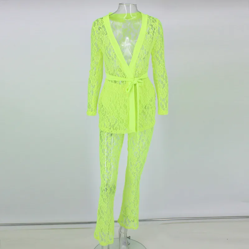 Women's Summer Lace V-Neck Two-Piece Jumpsuit