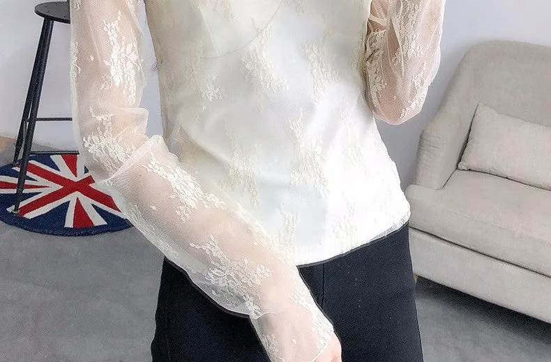 Women's Summer Mesh Transparent Long-Sleeved T-Shirt