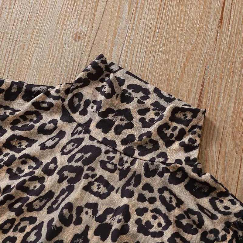 Women's Summer Polyester Leopard Puff-Sleeved T-Shirt