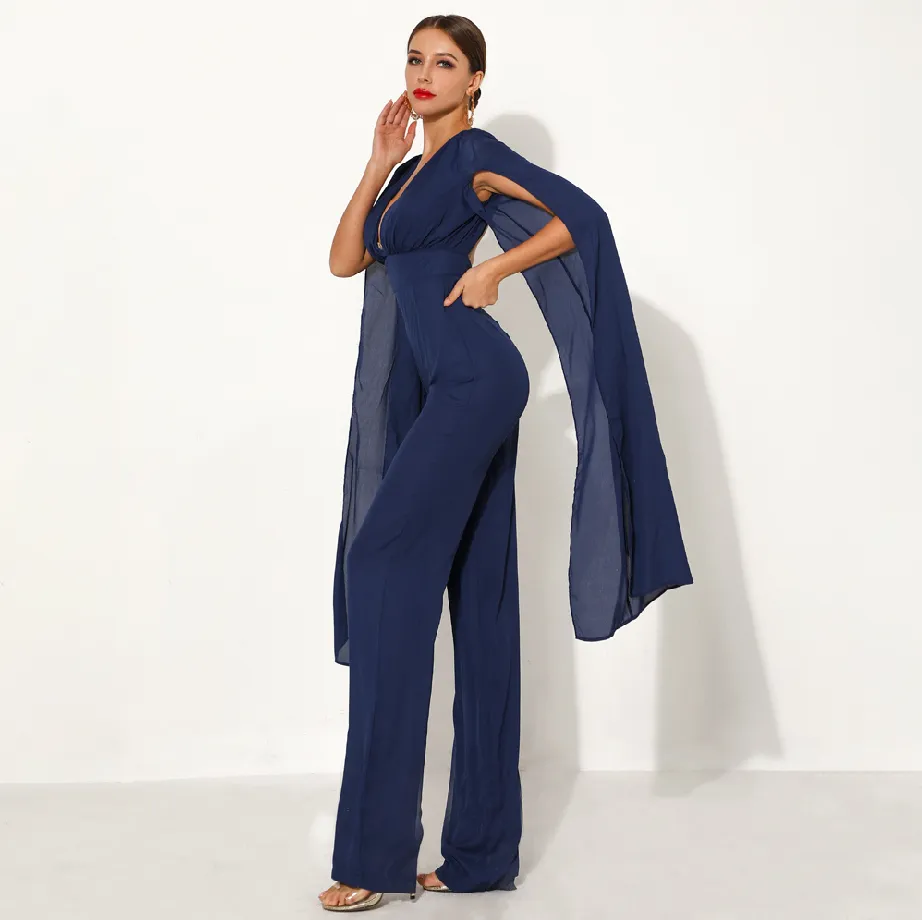 Women's Summer V-Neck Long-Sleeve Romper