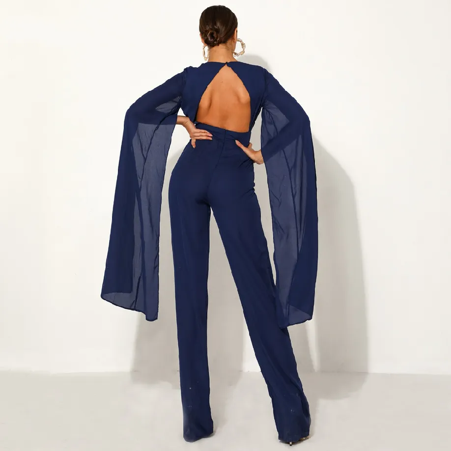 Women's Summer V-Neck Long-Sleeve Romper