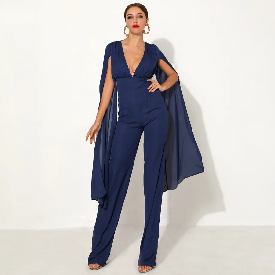Women's Summer V-Neck Long-Sleeve Romper