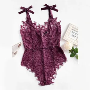 Women's Summer V-Neck Strap Lace Ribbon Bodie