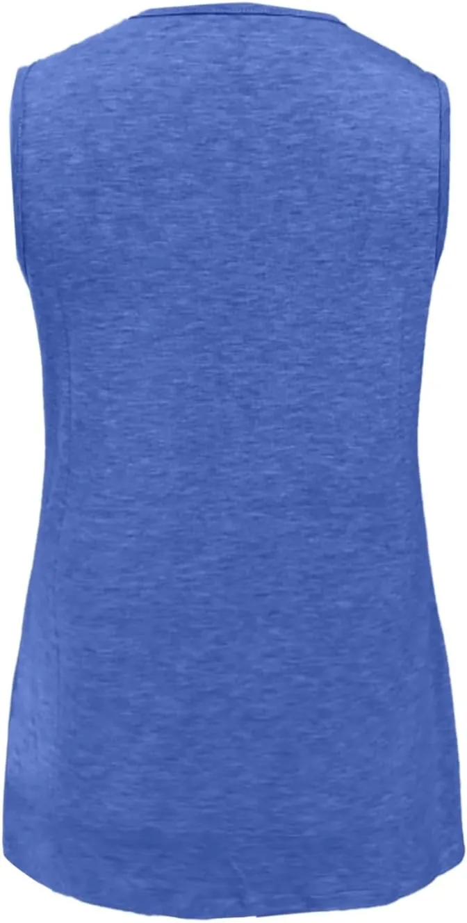 Womens Tank Top 2025 Sleeveless Summer Vacation Beach Tees Shirts Loose Flowy Basic T-Shirt