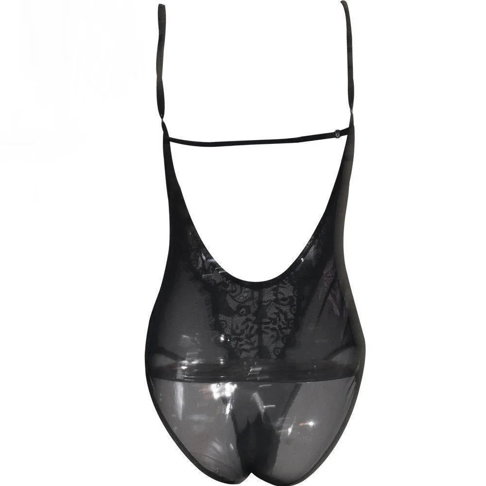 Women's Transparent Lace Bodysuit