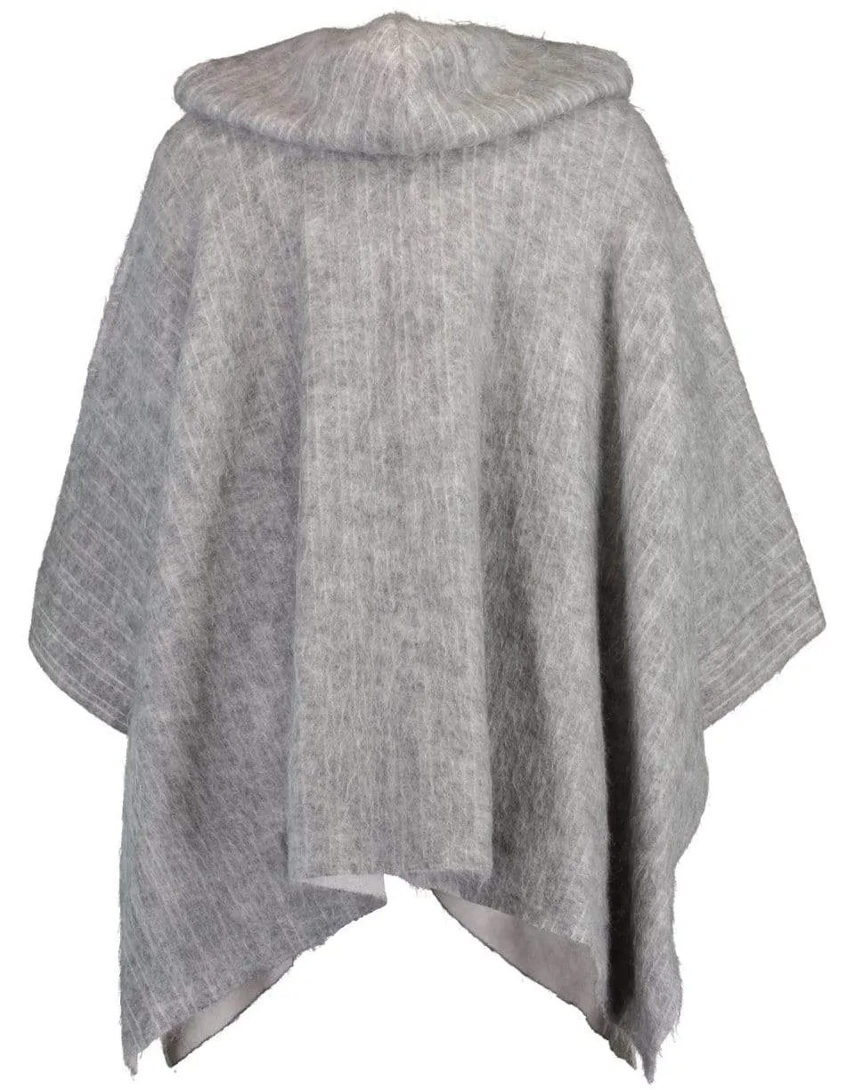 Wool Mohair Hooded Poncho