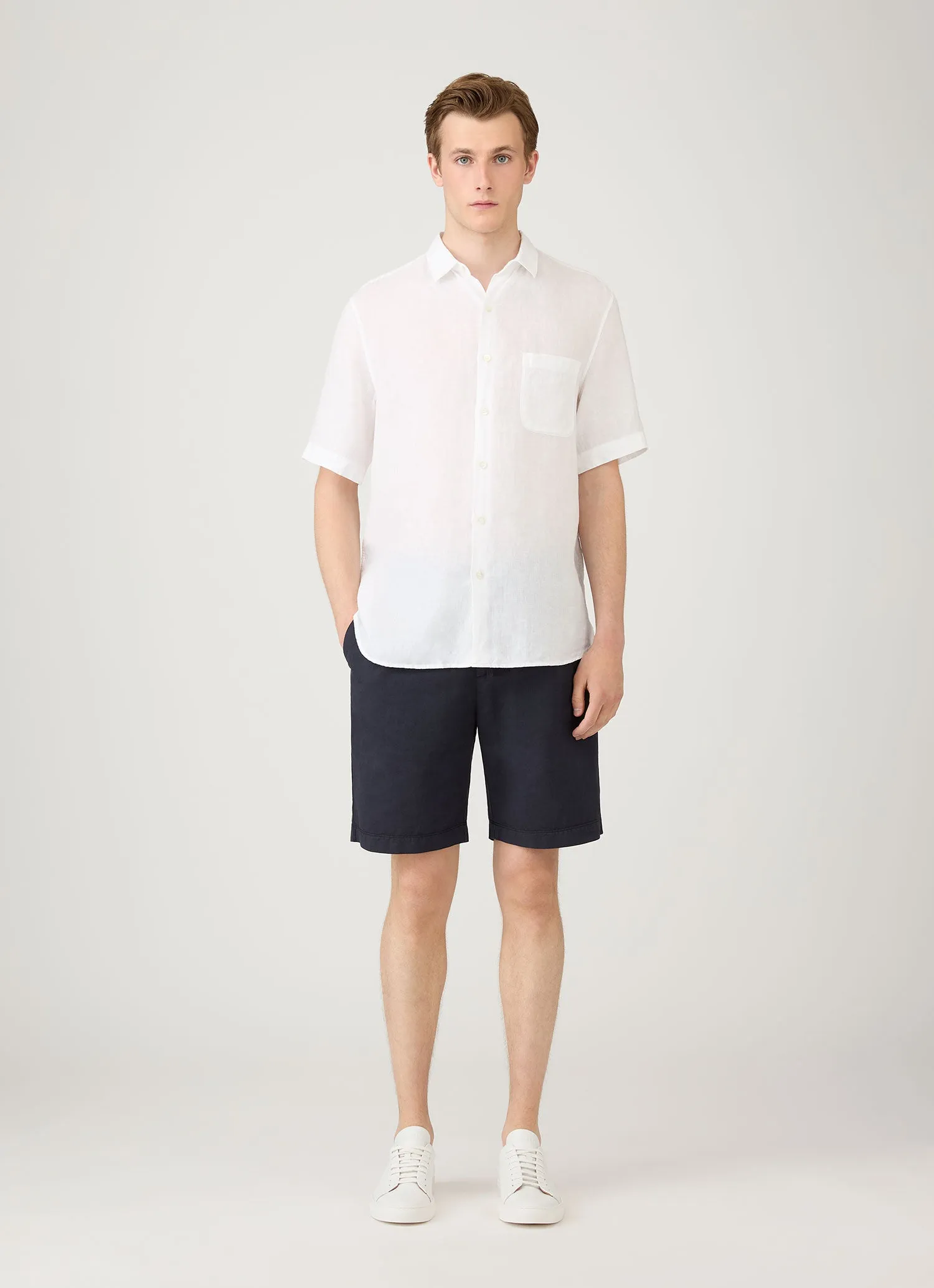 Handmade Daily Casual Men's Chino Shorts in Navy