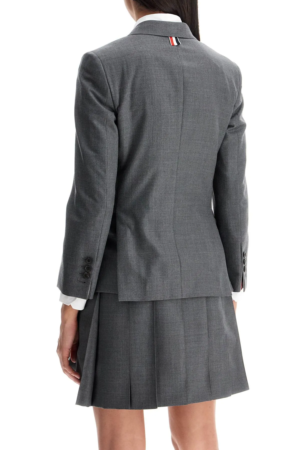 wool twill jacket in slim fit style FBC637A 00626 MED GREY