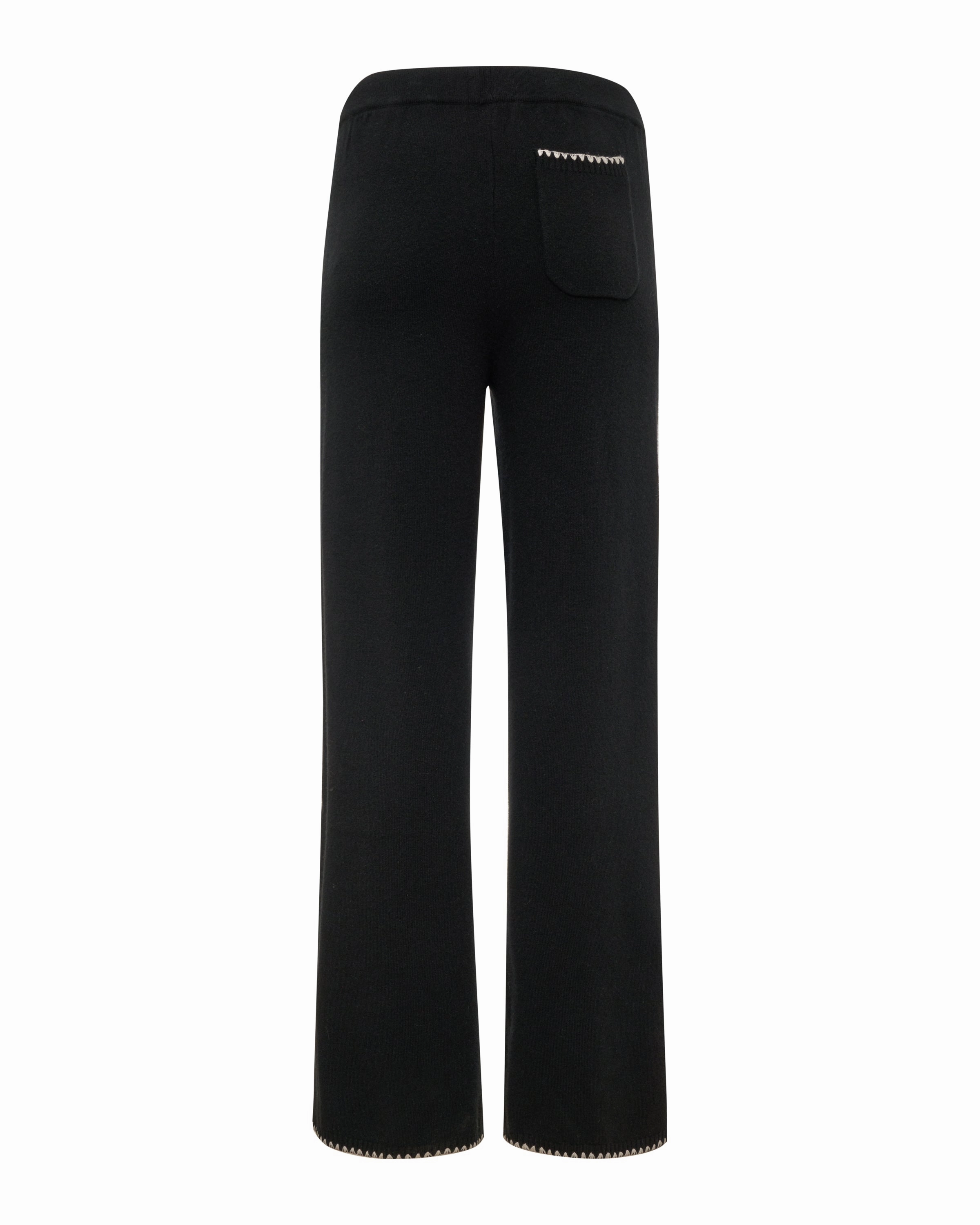 Wool Cashmere Wide Leg Blanket Stitch Sweat Skinny Fit