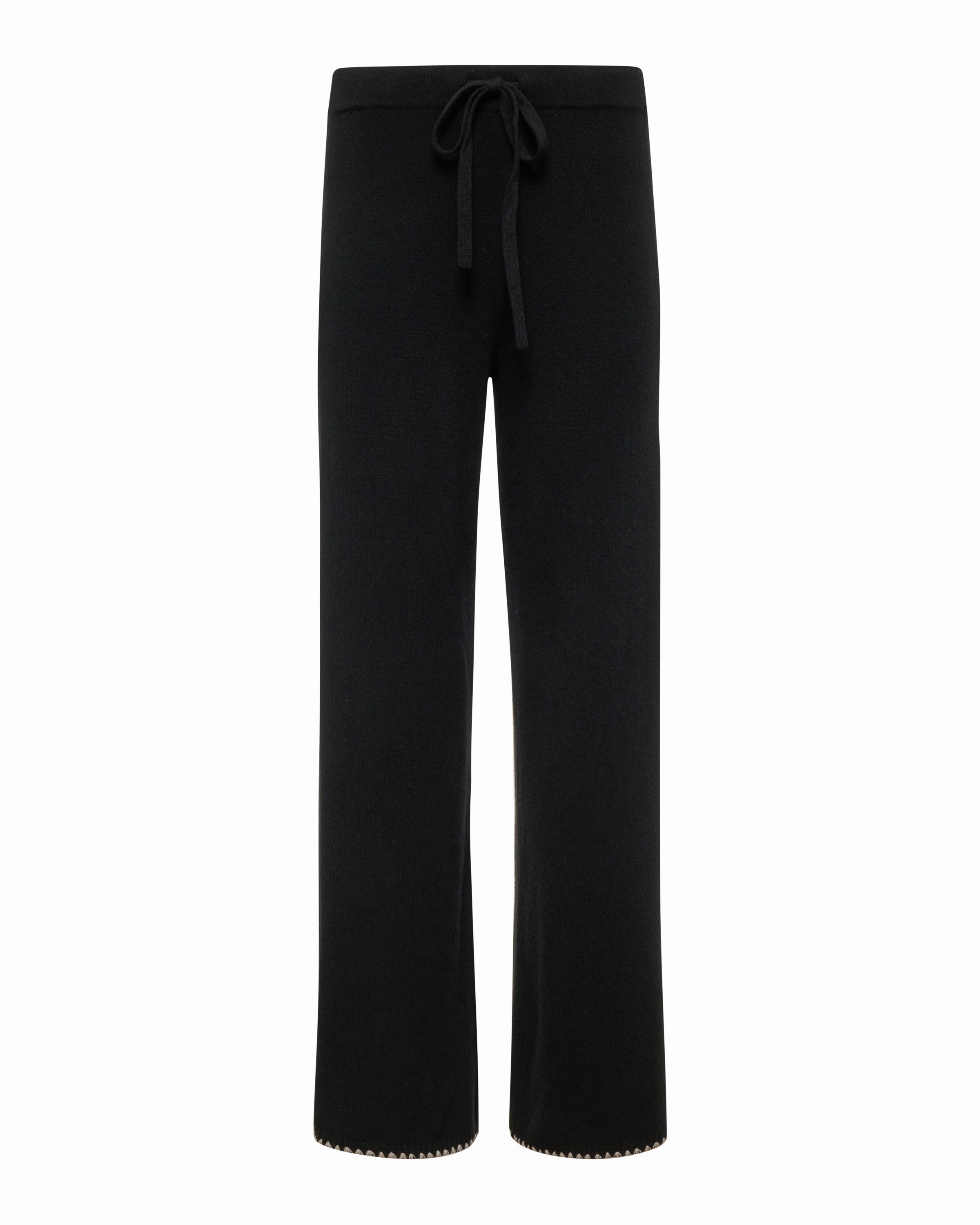 Outfit Staple Wool Cashmere Wide Leg Blanket Stitch Sweat