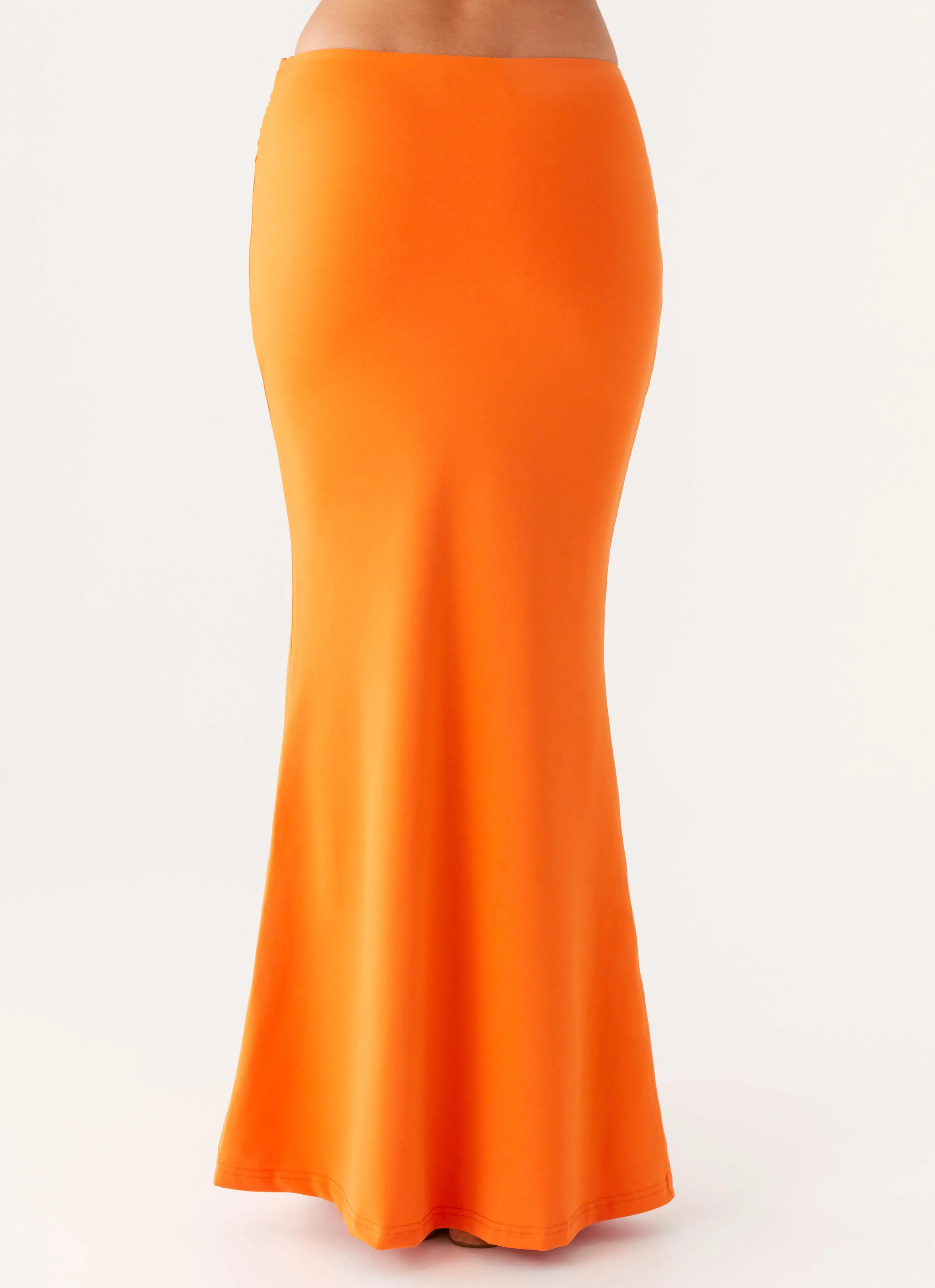 Versatile Layering Hidden pockets Mention Maxi Skirt - Orange