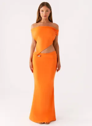 Work Ready Mention Maxi Skirt - Orange Long Use Mention Maxi Skirt - Orange