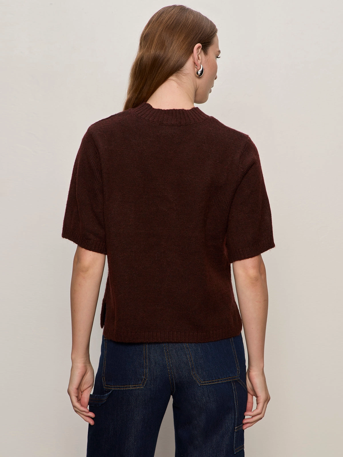 Perfect Sweater Tee Dark Crimson Natural Texture