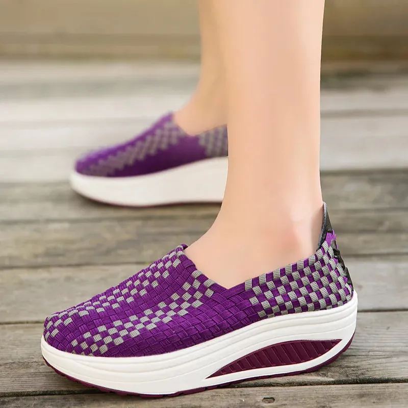 Woven Platform Sneakers