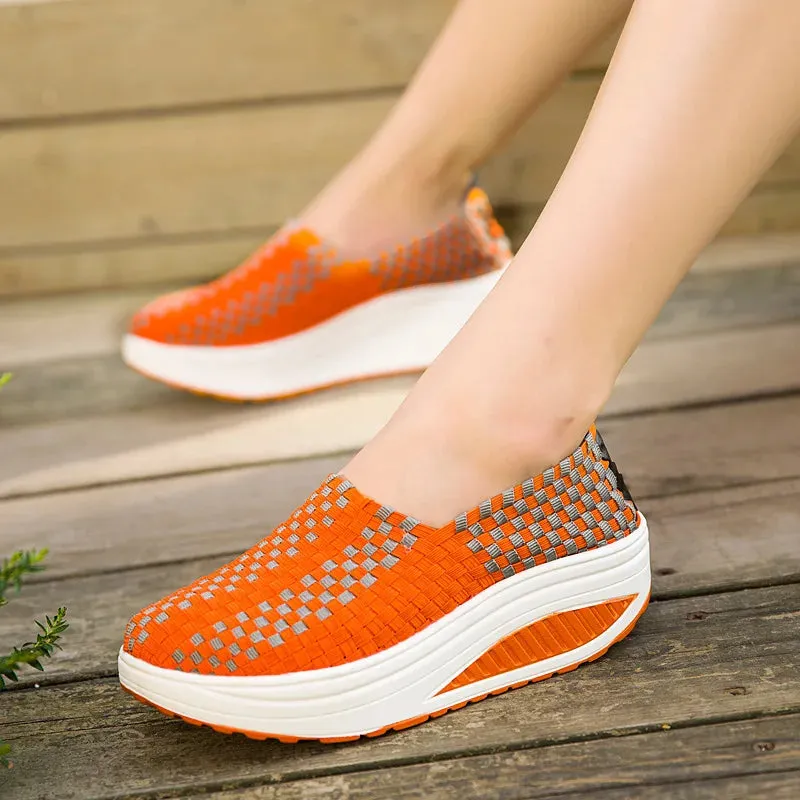 Woven Platform Sneakers
