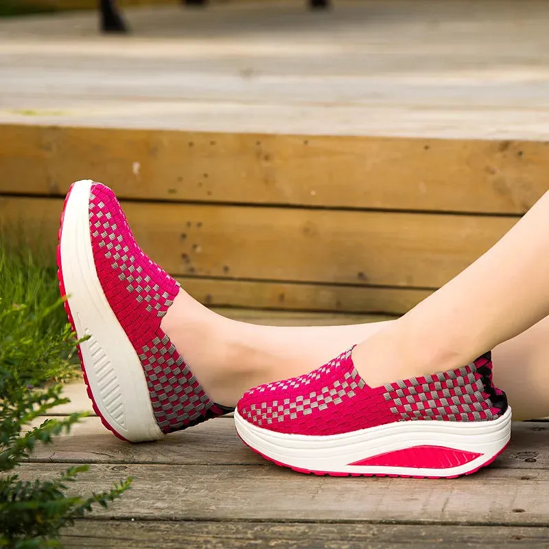 Woven Platform Sneakers