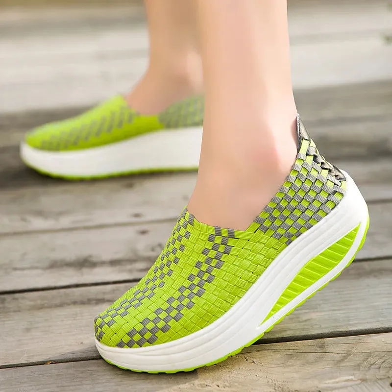 Woven Platform Sneakers