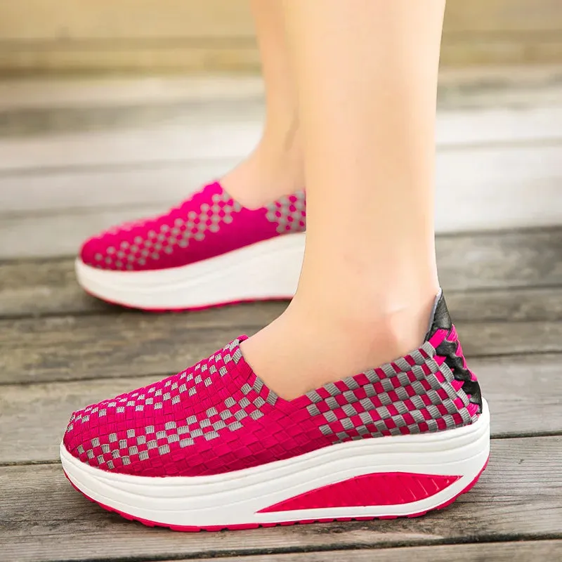Woven Platform Sneakers