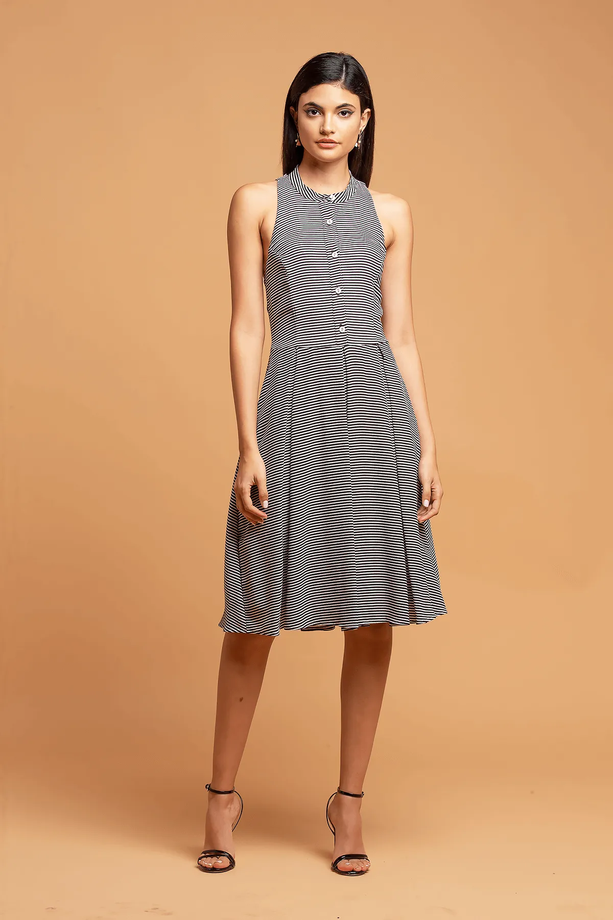 Air Layer Office Classic ARIANA Dress - B&W Stripe