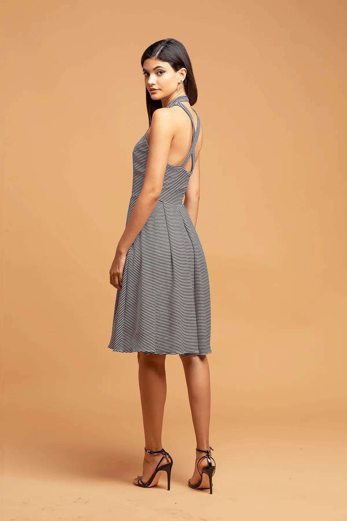 Smart Fit Wear spring fashion ARIANA Dress - B&W Stripe