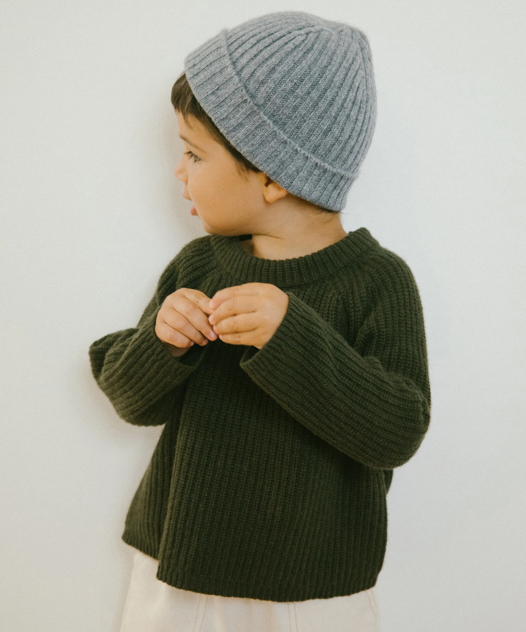 Non Irritating Seam Finish Four Way Stretch Material Kids' Fisherman Sweater