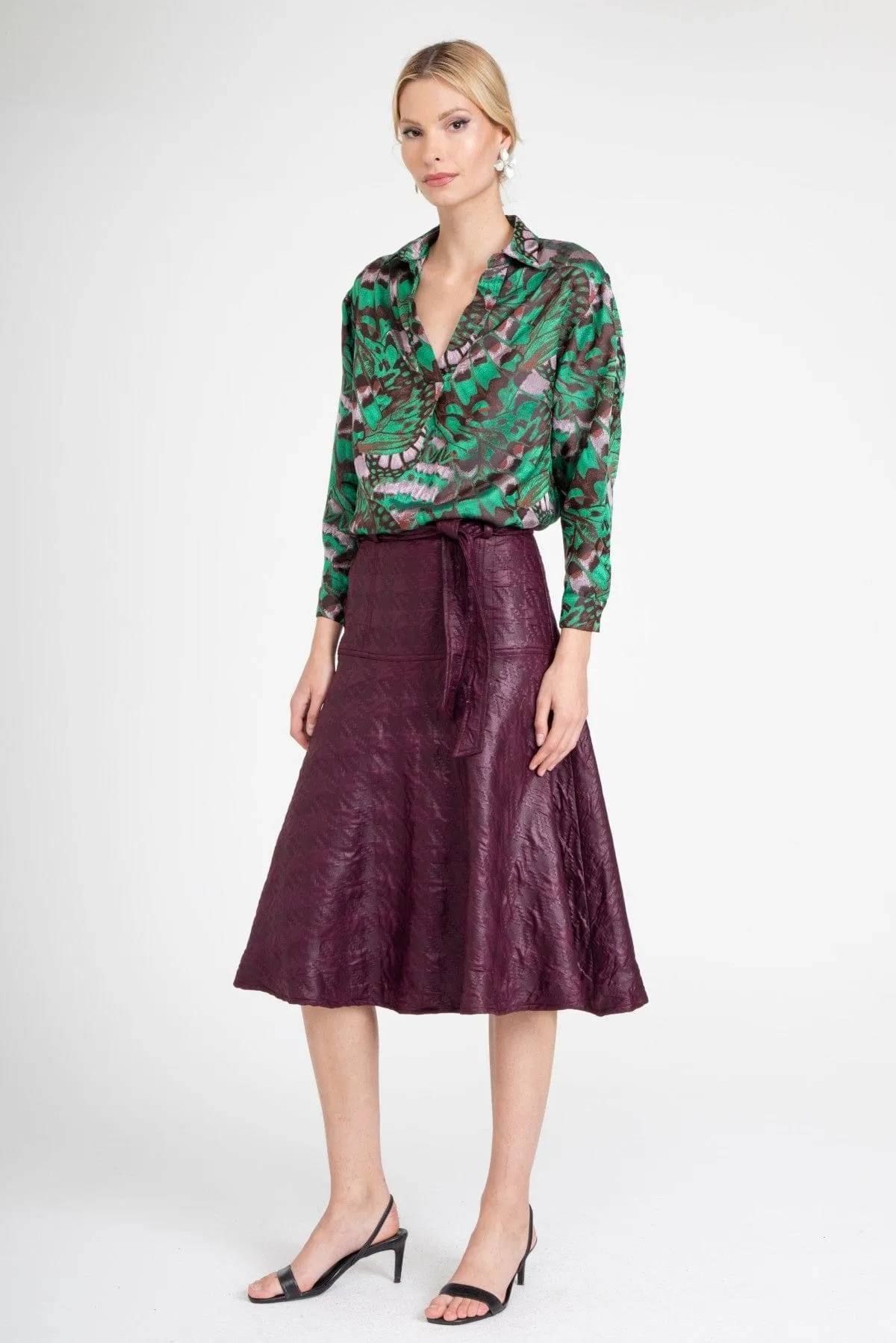 ribbed texture Allas Skirt ?C Merlot