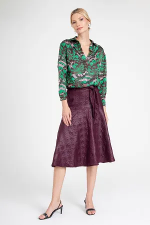 Wrinkle Resistant Finish Allas Skirt ?C Merlot Allas Skirt ?C Merlot Fresh Texture ruffle trim