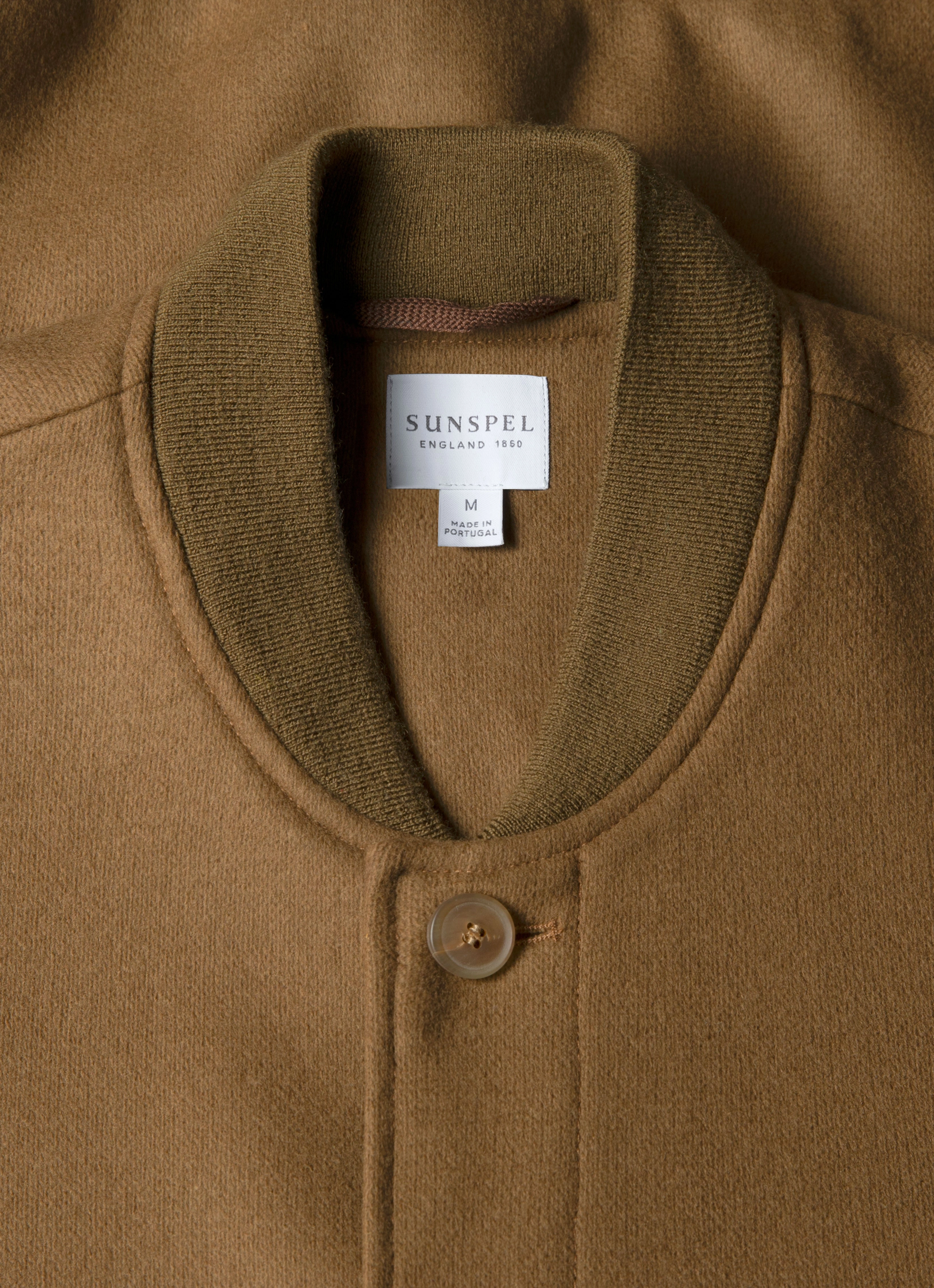 Men's Wool Bomber Jacket in Mole Seam Sealed Construction