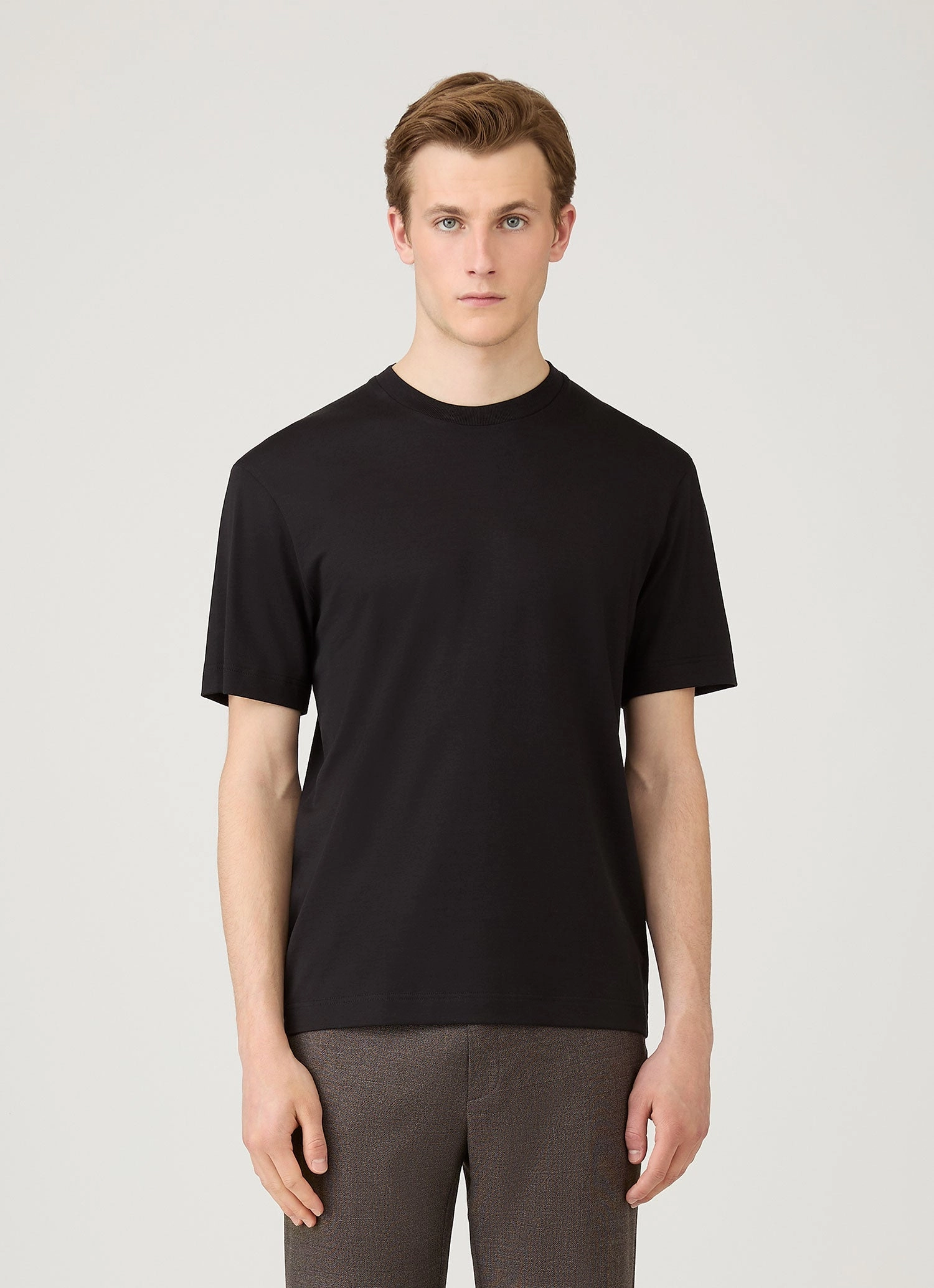 Men's Silk Cotton T-shirt in Black Playful Prints