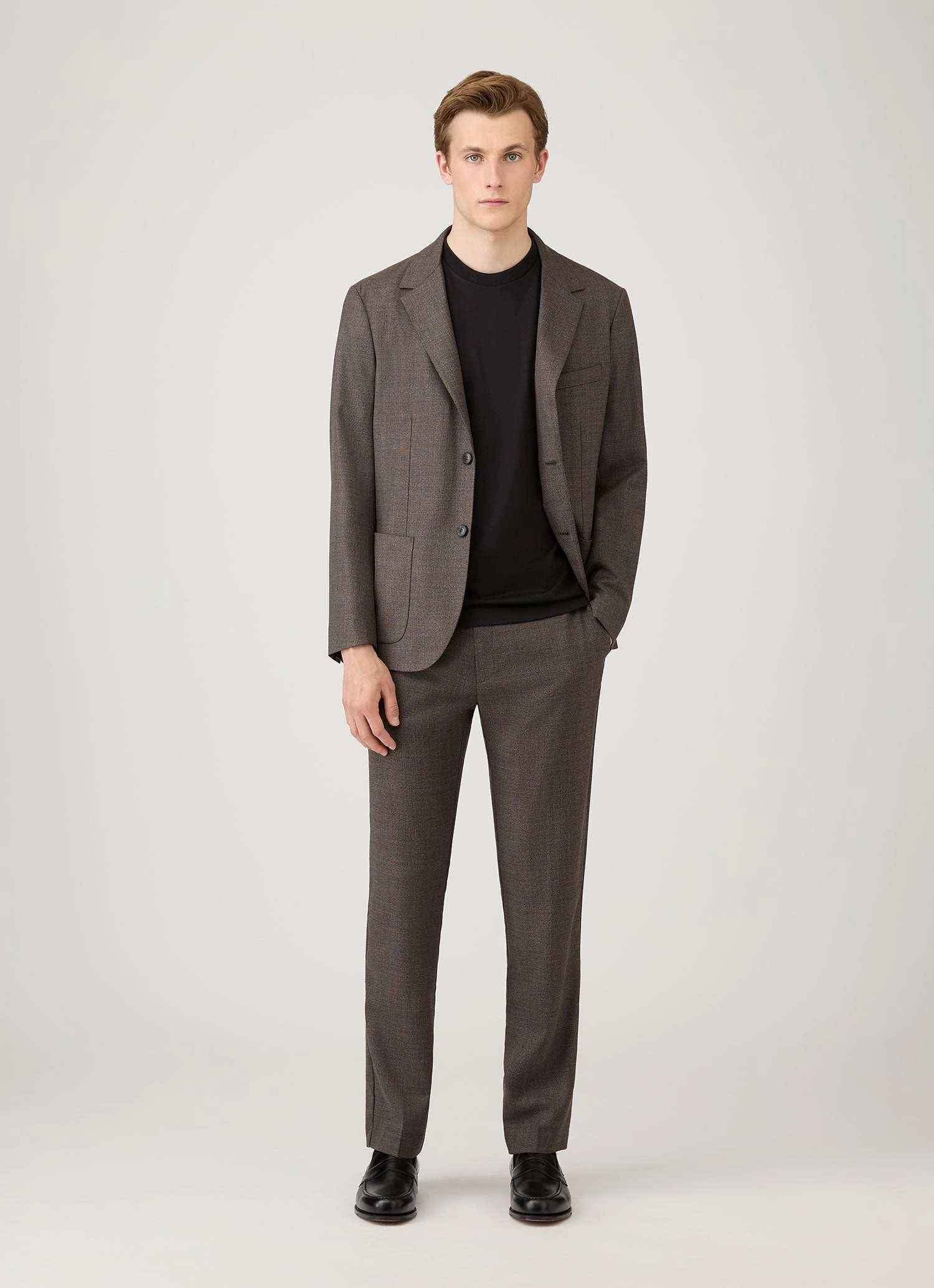 Reinforced Shoulders Flexible Weave Men's Silk Cotton T-shirt in Black