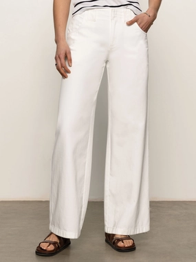 Wrinkle Resistant Arden Wide Leg Jeans Brilliant White Stylish Waistband Flowy legs Arden Wide Leg Jeans Brilliant White