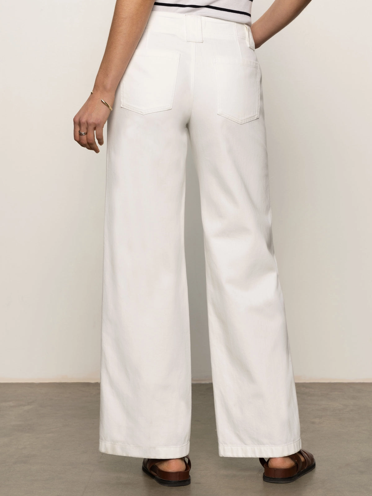 Arden Wide Leg Jeans Brilliant White Comfort Control Light Shape
