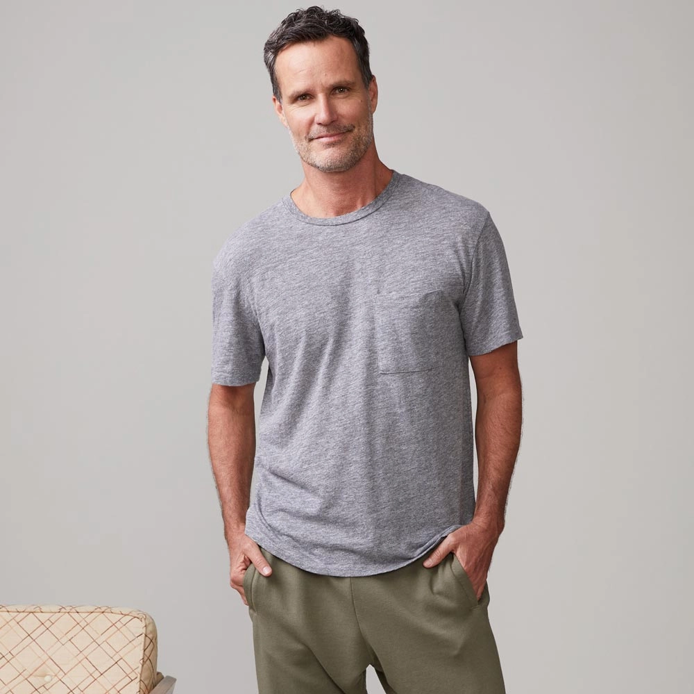 Textured Tri-Blend Relaxed Pocket Crew MultiPocket Configuration