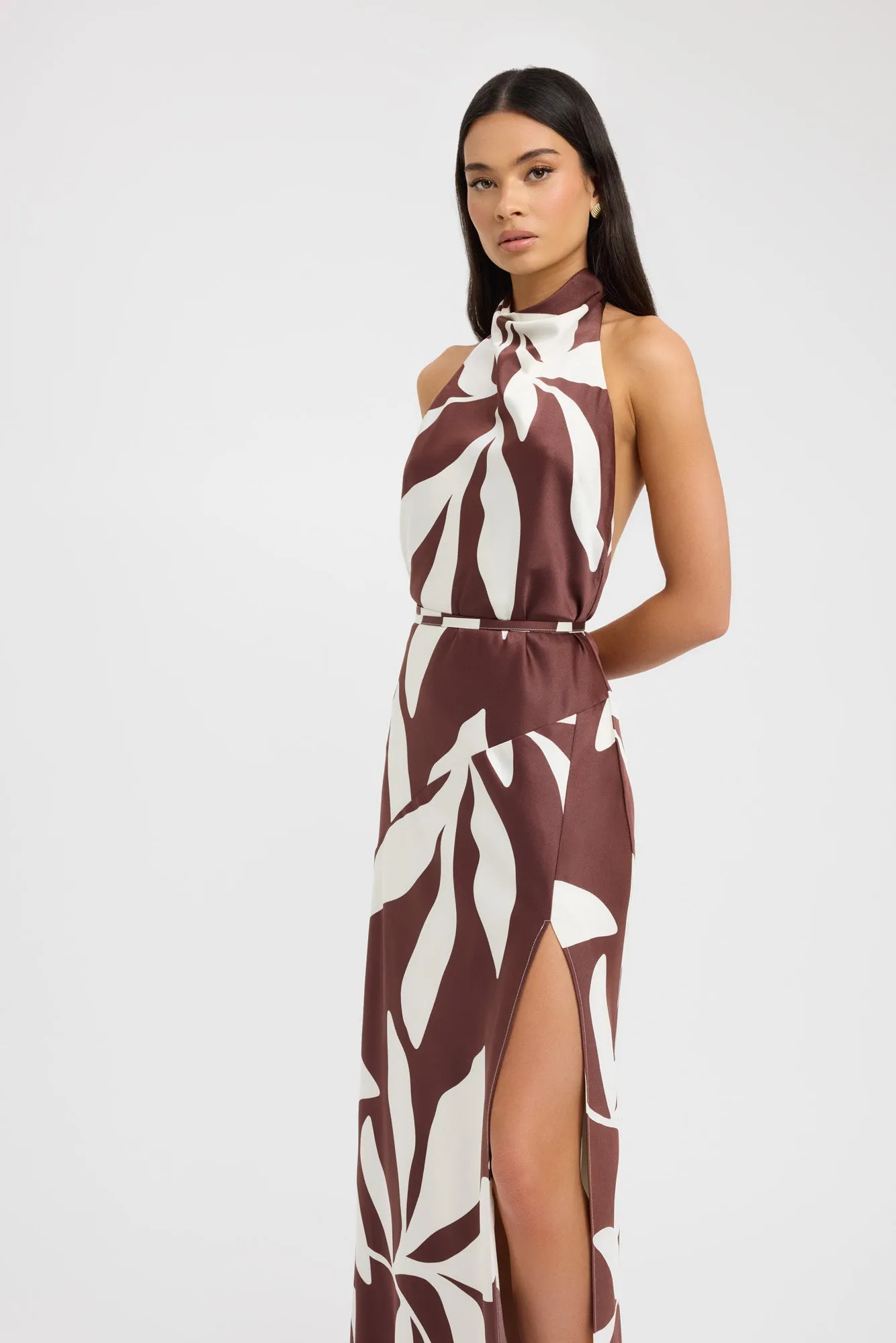 Crisp Look Wynnie High Cowl Maxi Dress
