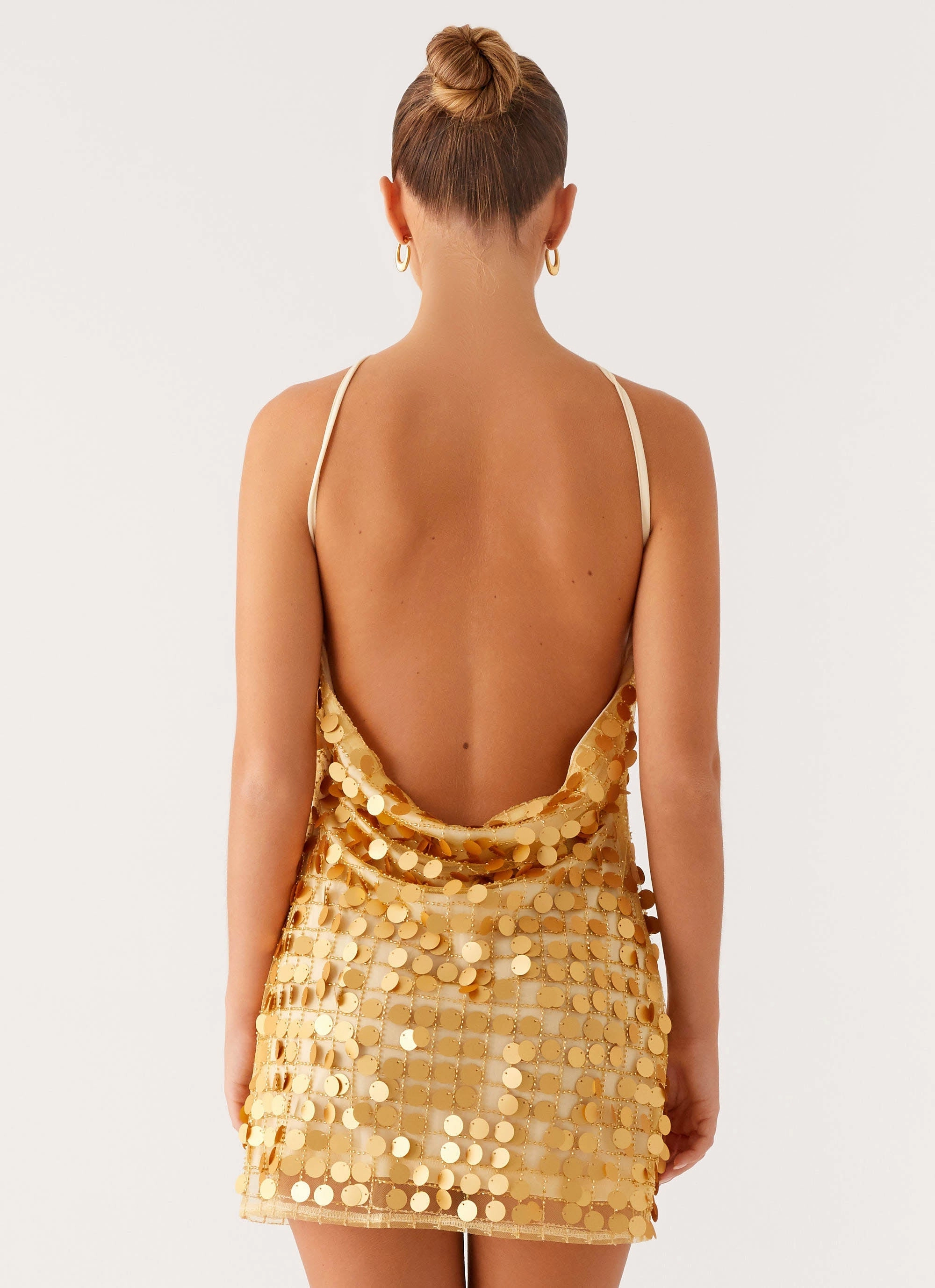 Farm Air Xander Sequin Mini Dress - Gold