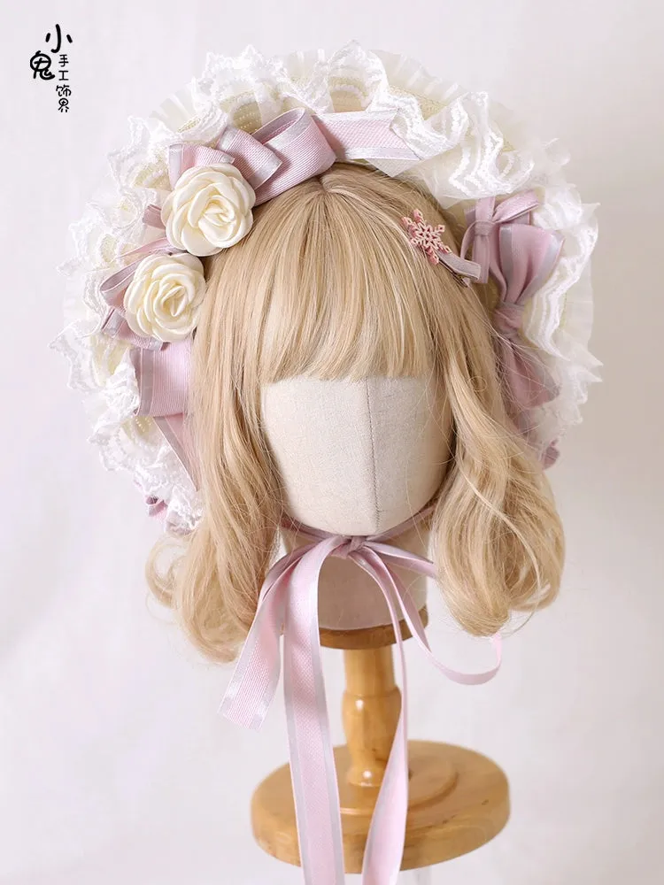 Xiaogui~Sweet Lolita Headdress Pink Handmade Christmas Accessories
