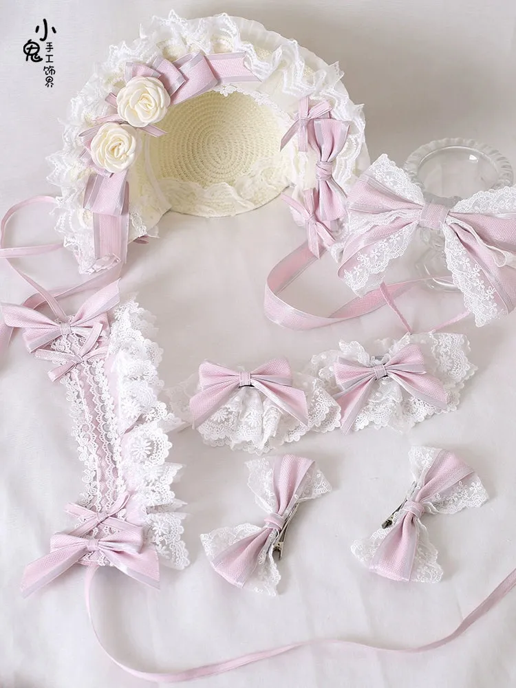 Xiaogui~Sweet Lolita Headdress Pink Handmade Christmas Accessories