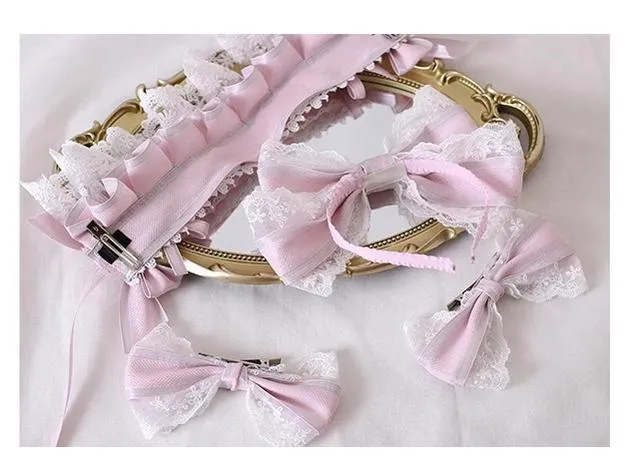 Xiaogui~Sweet Lolita Headdress Pink Handmade Christmas Accessories