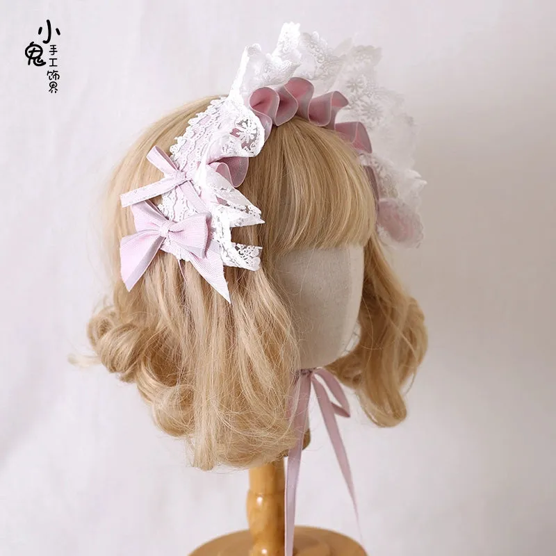 Xiaogui~Sweet Lolita Headdress Pink Handmade Christmas Accessories