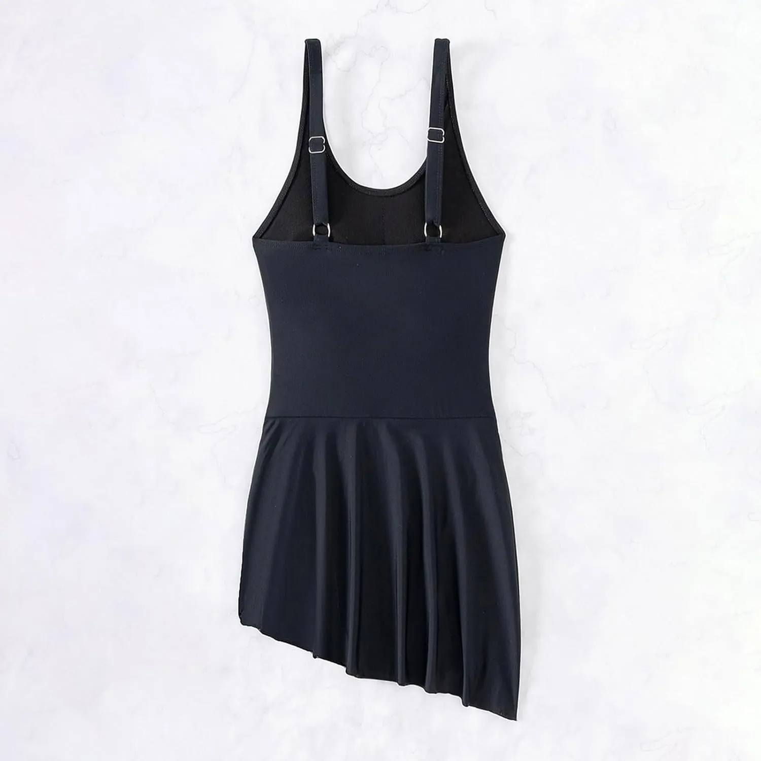 XRCQCAD Women's Solid Swimdress 2024 Summer One Piece Swimsuit Tummy Control Swim Dresses Skirt Beach Bathing Suit