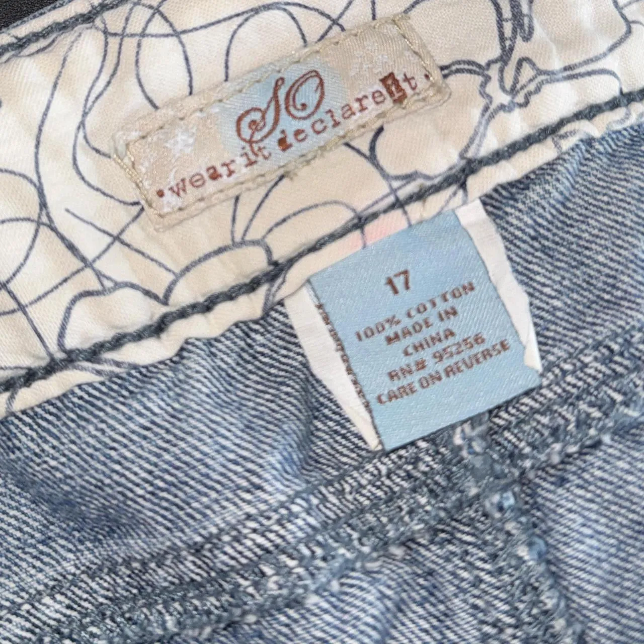 Y2K Distressed Denim Low Rise Mini (XL)