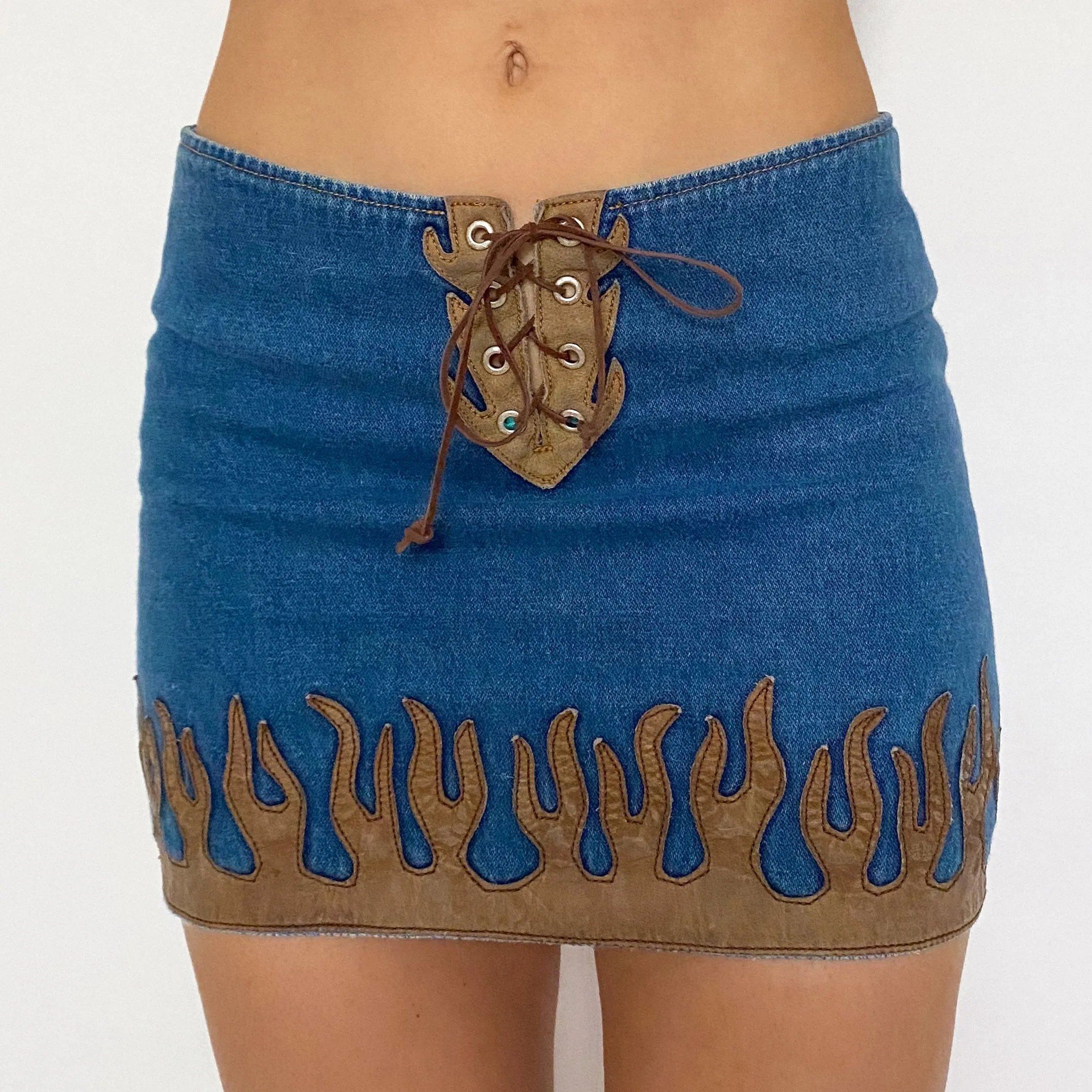 y2k flame mini skirt - small
