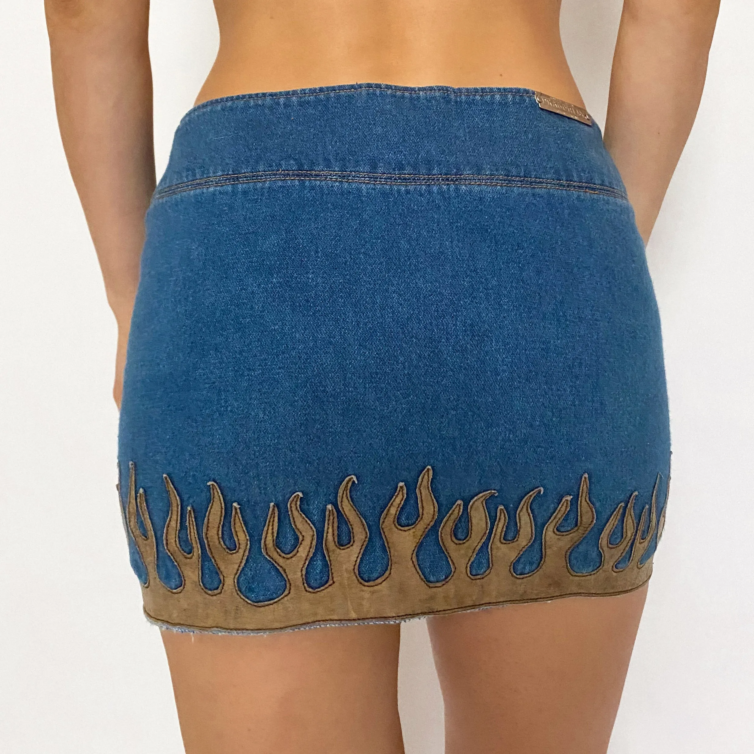 y2k flame mini skirt - small
