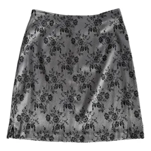 Y2K silver floral mini skirt