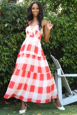 Yama Dress - Picnic Plaid Flattering Waist Design Effortless Fit Stylish and Comfortable Yama Dress - Picnic Plaid