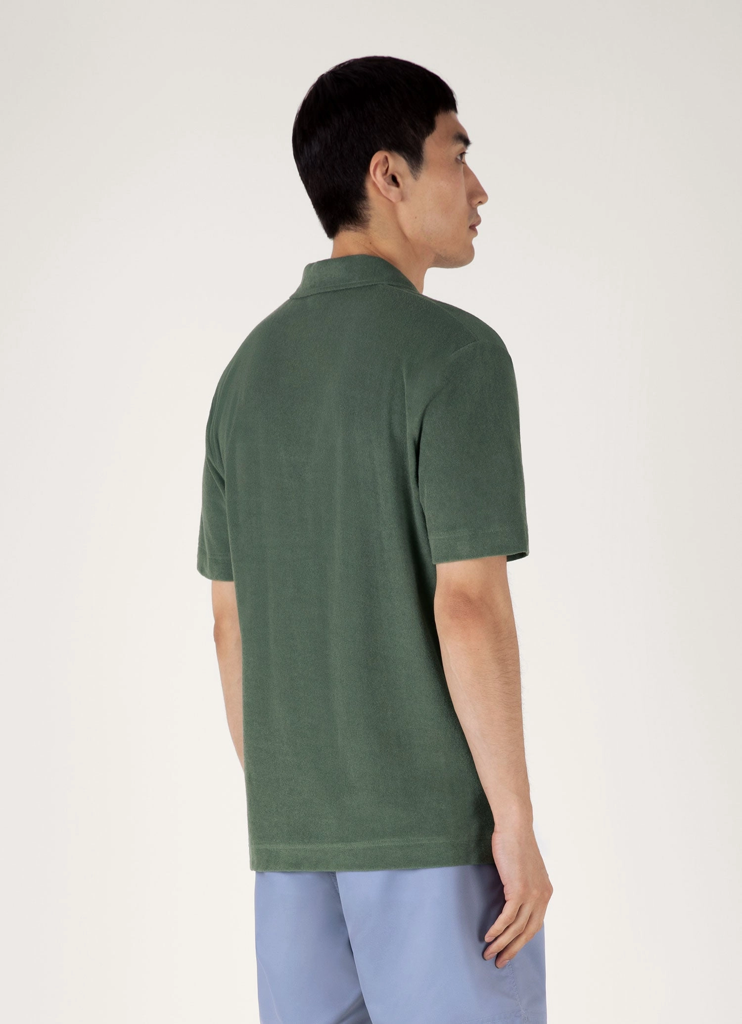 Everyday Fit Men's Towelling Polo Shirt in Dusk Green