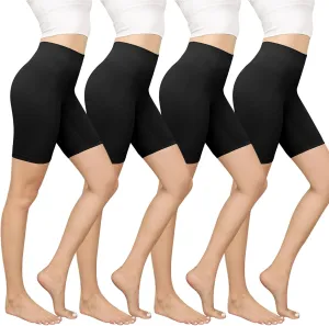 YaShaer Women's Slip Shorts for Under Dresses High Waisted Summer Shorts 4 Pack